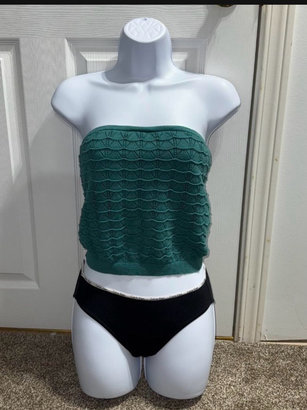 American Eagle Teal/Green Strapless Tube Top